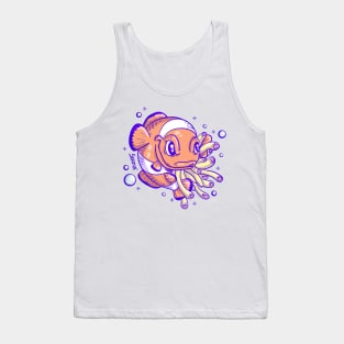 Smirking Clownfish with anemones closer Tank Top